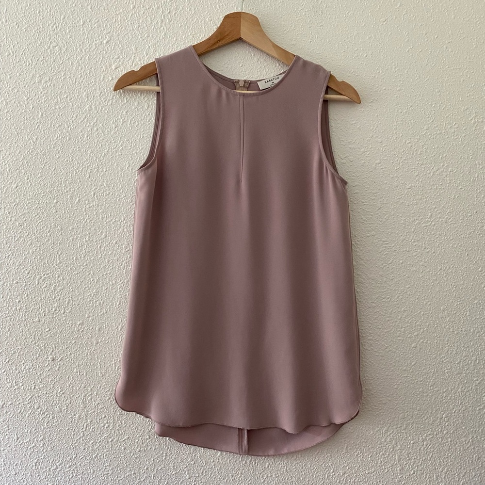 Aritzia Babaton Blush Taupe Sleeveless Blouse